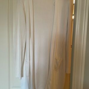 Talbots White Long Cardigan